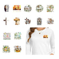 14PCS Christian Iron On Transfers Jesus Praying Cross Bible Verse Designs - style: NS003