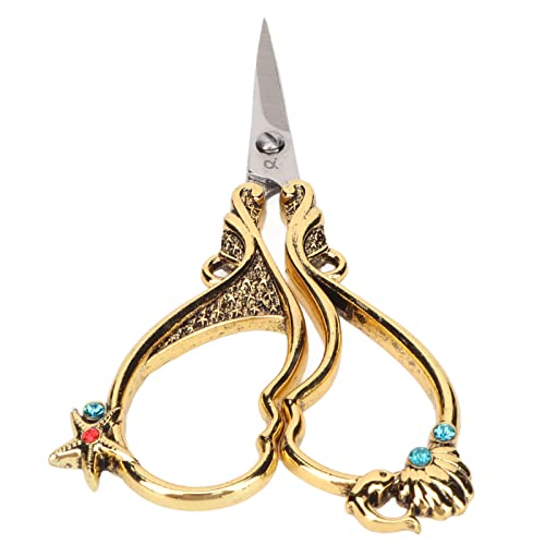 Craft 4.9in Embroidery Scissors, Rustproof Stainless Steel, Vintage European, Sewing Scissors with Fine Storage Box for DIY Handicrafts Tool