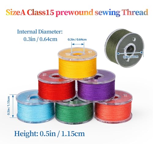 210 Pcs Prewound Bobbin Thread Set – 36 Colors Size A Bobbins - color: 36 Colors (210PCS)
