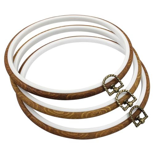 Waziaqoc 8 Inch Embroidery Hoop Frame Set, Round Circle, 3 Pcs - style: 8 inch