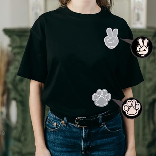 20PCS Reflective Iron On Patches, Embroidered Appliques for DIY Crafts - color: Reflective Silver