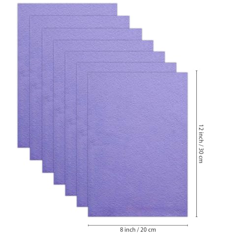 Jtnohx Soft Felt Sheets Color Felt Fabric for Sewing Purple 7Pcs 8"x12" 1mm - color: Purple