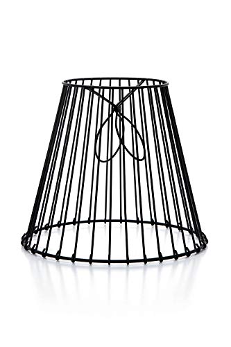 Cleveland Vintage Clip-On Metal Wire Lampshade - Create Your Own Home Lighting, Ideal for Creating a Mason Jar Light, 8” x 7” x 4.5”, Black