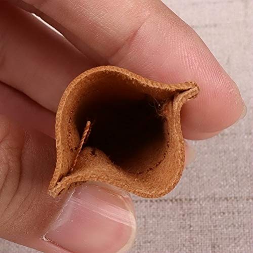 4-Piece Leather Finger Protector Coin Thimble Pads for Hand Sewing Quilting Knitting Pin Needles Craft DIY Tools, 2 Sizes