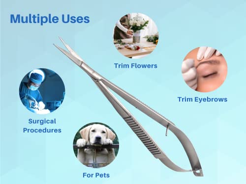 ARTMAN INSTRUMENTS 5.5 Castroviejo Scissors Straight Set of 3 Micro thread cutting embroidery/Extra Sharp Squeeze Scissors for ENT Eye Skin Dental and Veterinary Surgeon/Spring Action micro scissors