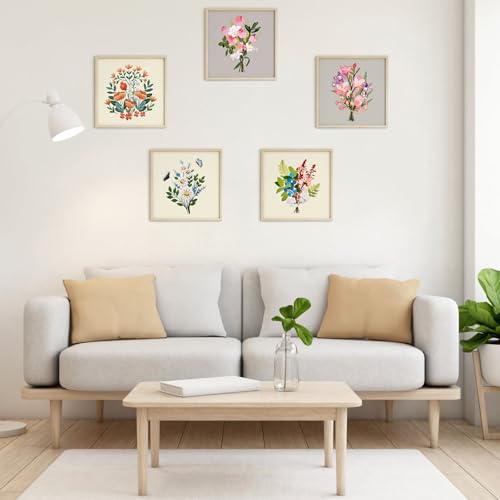 ERKOON 5 Sets Embroidery Kit for Beginners Adult Bouquet Cross Stitch - color: Bouquet