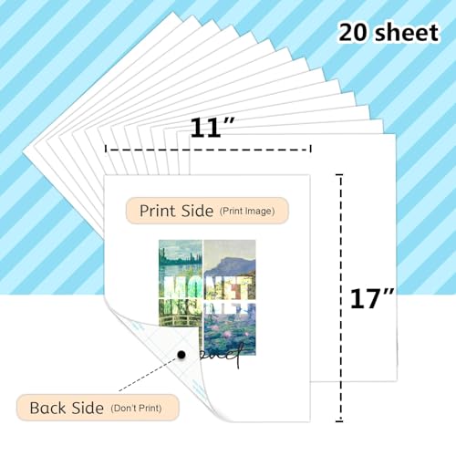 Heat Transfer Paper - 20 Sheets, 11" X 17" Dark Iron On Transfer Paper - color: Dark(20 Sheets)