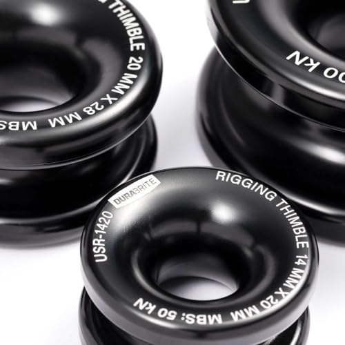 DuraBrite Rigging Thimbles, Tough and Lightweight, High sidewall to Hold Rope, 6061 Aircraft Aluminum, USR-2028… - size: 5/8" Inch