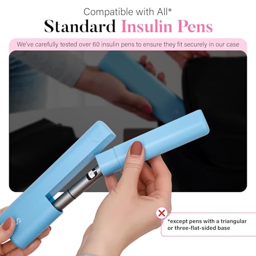 STRAWBERRY & CO Insulin Cooler Travel Case - Built-in Sharps Dispenser & Temperature-Control Organizer (Blue) - color: Blue