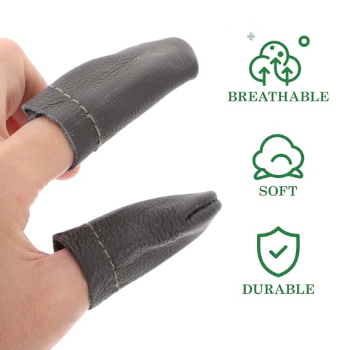 SHINEOFI Felt Finger Cots 20 Pack Leather Finger Protectors for Sewing Guards for Knitting Embroidery Felting Flexible Breathable Covers for DIY Crafts 2.36 X 1.18 X 0.19 in