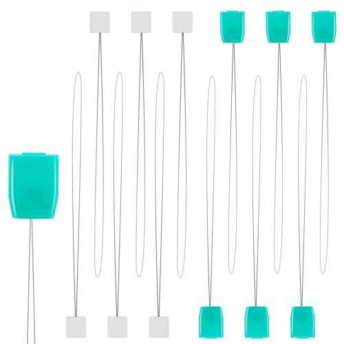 12 PCS Long Punch Needle Threaders (7.87 Inch) for Serger Looper, Embroidery Floss and Cross Stitch, Extra Long Wire Loop Needle Threading Tool for Yarn, Sewing and DIY Craft Work