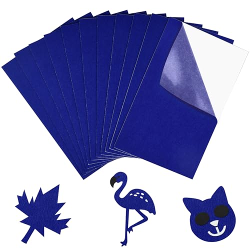NACHLYNN 11Pcs Self Adhesive Felt Fabric Sheets 7"x11.5" /18x29cm Sticky Back Felt Fabric for Crafts Art Project DIY Sewing Patchwork Decoration (Navy Blue) - color: Navy Blue