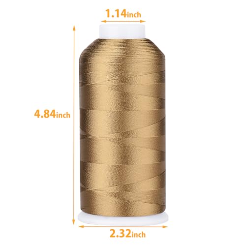 Simthread Rayon Embroidery Thread 5500 Yards, 40wt 100% Rayon Viscose for Commercial and Domestic Machines - Caramel 1057 - color: Caramel1057