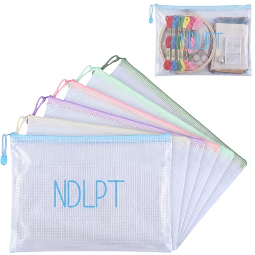 Geetery 6 Pack Needlepoint Project Bags Ndlpt Zipper Pouch, Classic, Pastel - color: Pastel