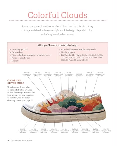 DIY Embroidered Shoes: Techniques, Designs, and Downloadable Templates to Turn Any Fabric Shoe into Stylish & Unique Footwear (Landauer) 16 Projects, Stitch Dictionary, and 45+ Embroidery Patterns