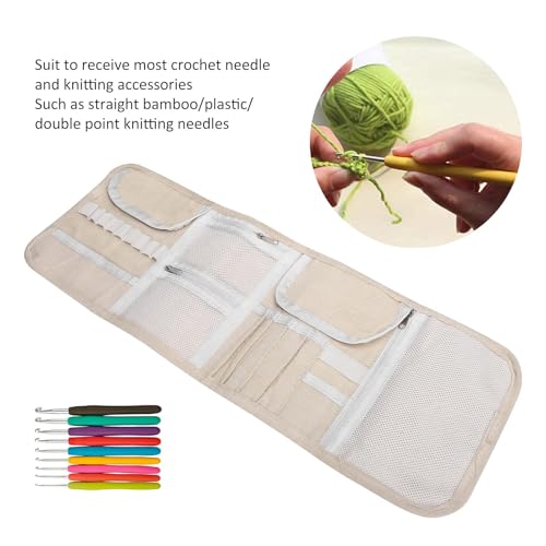 Pssopp Knitting Needles Holder Case Rolling Organizer