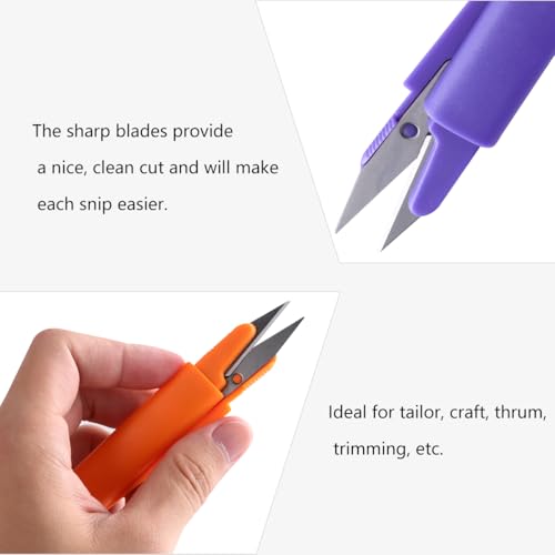 PRETYZOOM Mini Sewing Scissors 4 pack Embroidery Clippers with Protective Cap Lightweight Thread Cutter for Cross Stitch Diy Crafts Tailor Trimming Hanging Design