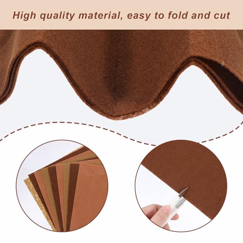 Brown Felt Fabric, 18 Pieces Felt Sheets for Crafts Brown Felts Sheets Soft Felts Sheet Thick Pack Stiff Tan 12 X 8 Inch Feltes Fabrics Sheet for Crafts Fabric DIY Patchwork Arts Projects, 3 Colors