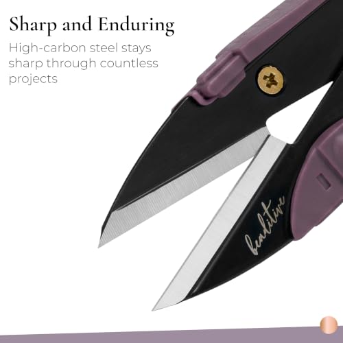 Beaditive Premium Thread Snips - Thread, Yarn, Embroidery Snipper for Sewing, Quilting, Knitting, Jewelry Making - High-Carbon Steel Blades with Protective Cap and Lanyard (Purple) - color: Purple