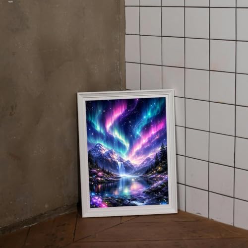 niurenmaoyi Aurora Scenery Stamped Cross Stitch Kits for Beginner,12X16In - color: Cross Stitch Kits00617-05