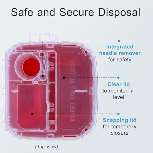Sharps Container - Small Sharps Containers for Home Use, Travel & Disposal - size: 1 Quart