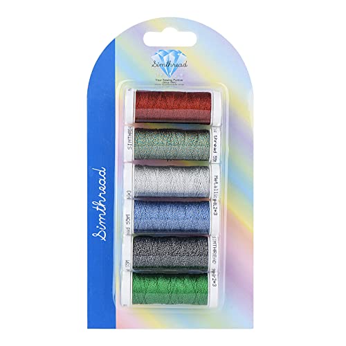 Simthread 6 Colors 3-Ply Metallic Shuttle Tatting Yarn 50 Meters Each for Shuttle Tatting Jewellery lacemaking #3 - color: Color 3