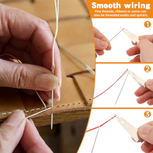 41-Pcs Sewing Tool Kit, 25 Large Eye Needles, Threads, Threaders & Thimbles