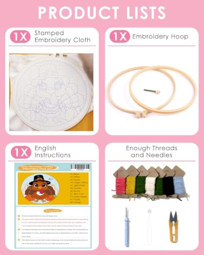 TCDZMYGS Punch Needle Kit for Beginners Adults-Turkey,with Video Tutorial - color: Punch Needle kit with-1203-1