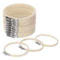 MECCANIXITY 6 Pieces 5 Inch Embroidery Hoops Adjustable Round Bamboo Circle Cross Stitch Hoop Ring for Art Craft Handy Sewing Needlework DIY Decoration - size: 5 Inch