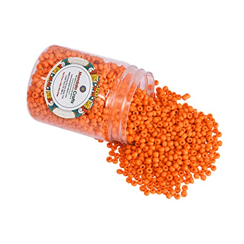 Mandala Crafts 4mm Opaque Orange Round 6/0 Glass Seed Beads for Beadwork - color: Opaque Orange, size: 6/0 or 4mm