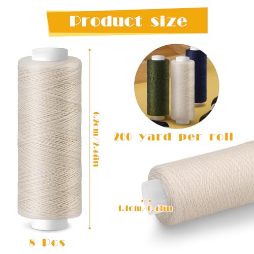 ZMAAGG Sewing Thread, Beige Thread for Sewing, 8 Rolls 200 Yards - color: 8 PCS Beige