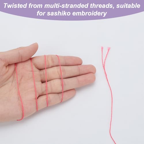 FREEBLOSS 4 Pcs Sashiko Thread Sashiko Skein 4 * 100 M Red Wine Colors - color: All Red