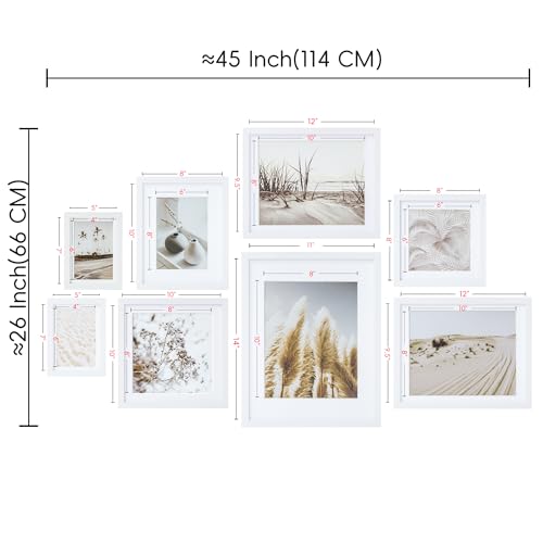 ArtbyHannah Gallery Wall Frame Set, 8 Pack White Picture Frames, Large - color: White, size: Large