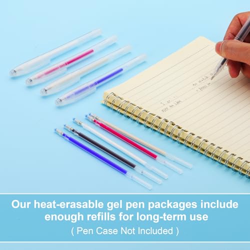 PATIKIL 100 Pcs Erasable Gel Pens Refills, 1mm Heat Erasable Pens Refills for Fabric Disappearing Ink Fabric Marking Pen for Sewing Quilting Writing, Beige Ink