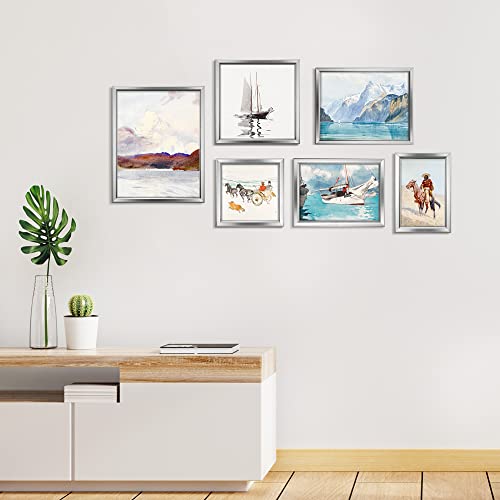 LaVie Home 4x6 Picture Frames (12 Pack, Silver) Simple Designed Photo Frame with High Definition Glass for Wall Mount & Table Top Display, Set of 12 Classic Collection - color: Silver, size: 4x6