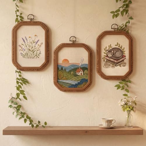Elegaperma 2pcs Embroidery Hoop Frame, 2 Size Decorative Embroidery Hoop