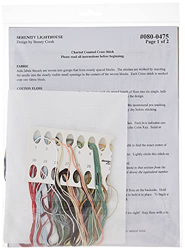 Janlynn Serenity Lighthouse Counted Cross Stitch Kit, Multi-Colored