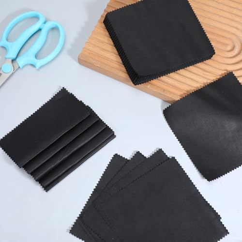 100 Pack 5-inch Cotton Fabric Squares, 5″ Precut Cotton Fabric Squares, Solids Black Charm Pack, Black - color: Black, size: 5″