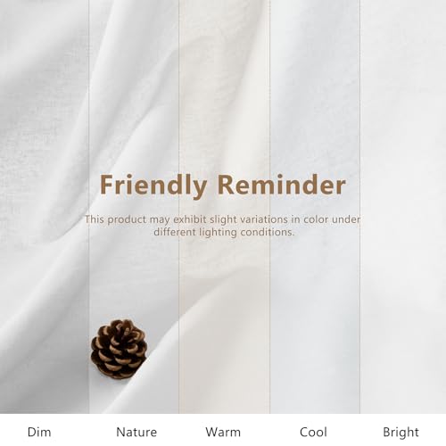 NSGZ White Linen Cotton Fabric Half Yard 61" Wide, Linen Cotton Blend - color: White, size: Half Yard