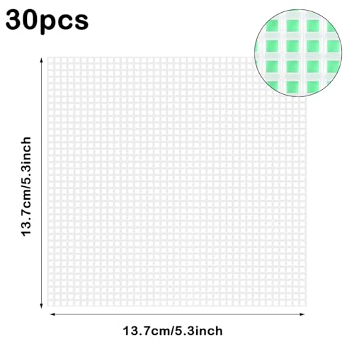 Allazone 30 PCS 7 Count Plastic Mesh Canvas Sheets 5.43 X 5.43 Inch Plastic Canvas Embroidery Crafting Acrylic Yarn Crafting Knit Crochet Projects Make Dividers - color: 30 PCS - Standard