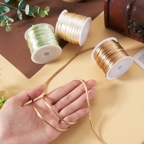 Elecrelive 30 Yards Rattail Cord Silk Rope 2mm Satin Nylon String - color: 3 Colors