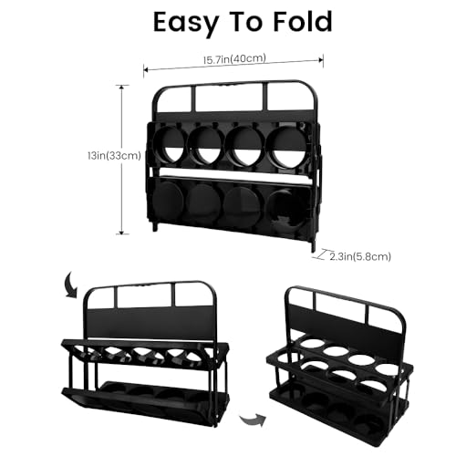 Bodaon 8 Cup Drink Carrier with Handle, Drink Cup Holder for Food Delivery - color: Black, size: 8-Cup