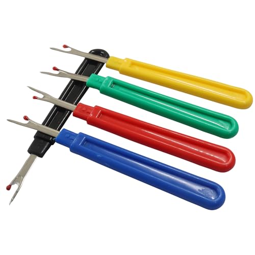 Hordion 6 PCS Seam Ripper Stitch Remover Tool, Red Seam Ripper - color: Red