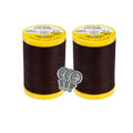 Coats & Clark Cotton All Purpose Sewing Thread 100% Mercerized Cotton 225 Yards Each Spool S970 2 Pack Bundle with 3 Bella's Crafts Needle Threaders (Chona Brown) - color: Chona Brown