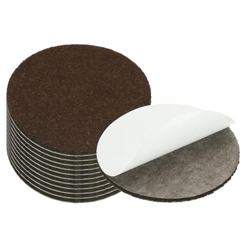 PATIKIL 3 Inch Diameter Lamp Base Felt, 12Pack 3mm Thickness Round Soft Adhesive Non-Slip Anti-Scratch Backed Felt for Lamp Furniture DIY Craft, Coffee - color: Coffee, size: 3 Inch
