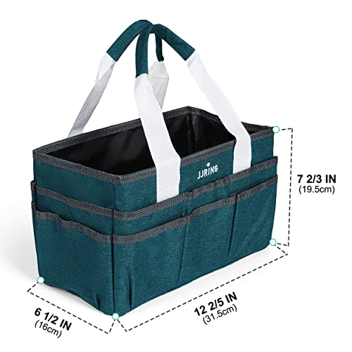 JJRING Craft Organizer Tote Bag Art Storage Caddy Bluish Green - color: Bluish Green, size: Small