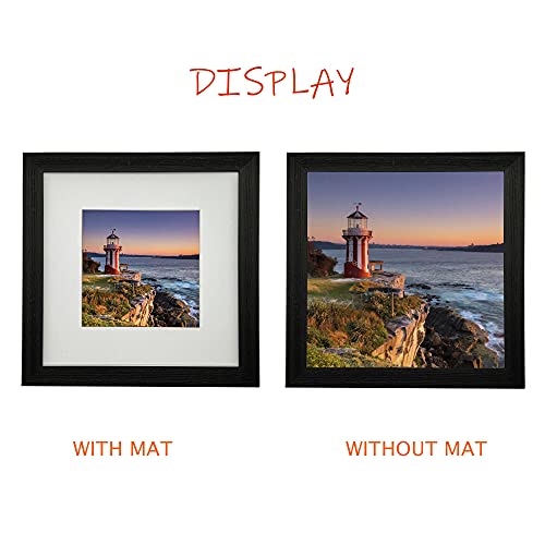 10x10 Gallery Picture frame with 6x6 mat,Freestanding and Wall Mountable Photo Frame, Black - color: Black, size: 10x10
