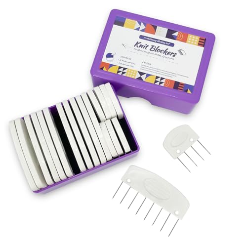 20Pcs Knit Blockers Pins Kit, Knit Blocking Combs for Crochet Knitting Blocking Board Mats, Crochet Blocking Pins for Crochet Projects Sewing Lace Needlework Projects Tool - color: White