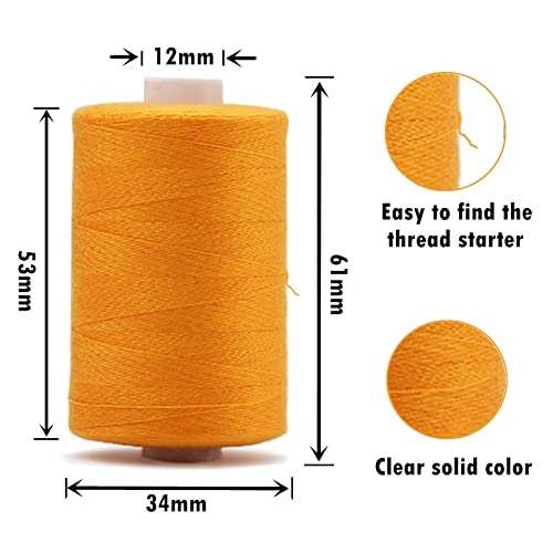 Simthread All Purpose Sewing Thread, 10 Spool White Series 1000 Yards Each Bobbin Polyester Thread for Sewing, Handy Polyester Sewing Threads for Sewing Machine - (White Series) - color: white series