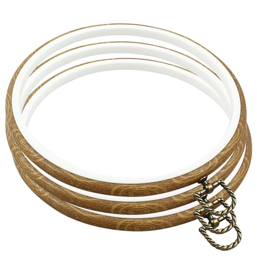 Bonsicoky 3 Pcs 22cm/8.7" Round Embroidery Hoops - size: 8.7 inch / 22cm
